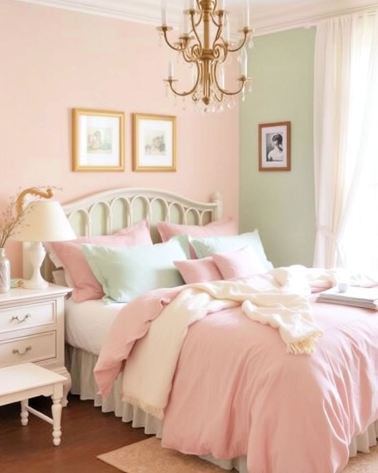pastel color palette for shabby chic bedroom - 20 Shabby Chic Bedroom Ideas