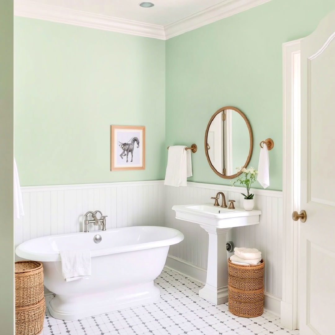 pastel color scheme for calming feel - 25 Colorful Bathroom Ideas