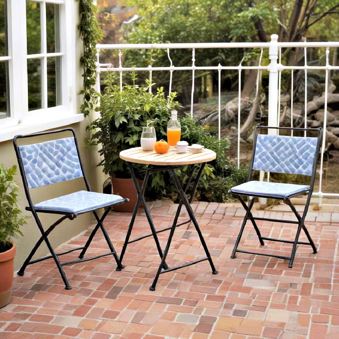 patio with compact folding furniture - 25 Patio Furniture Ideas