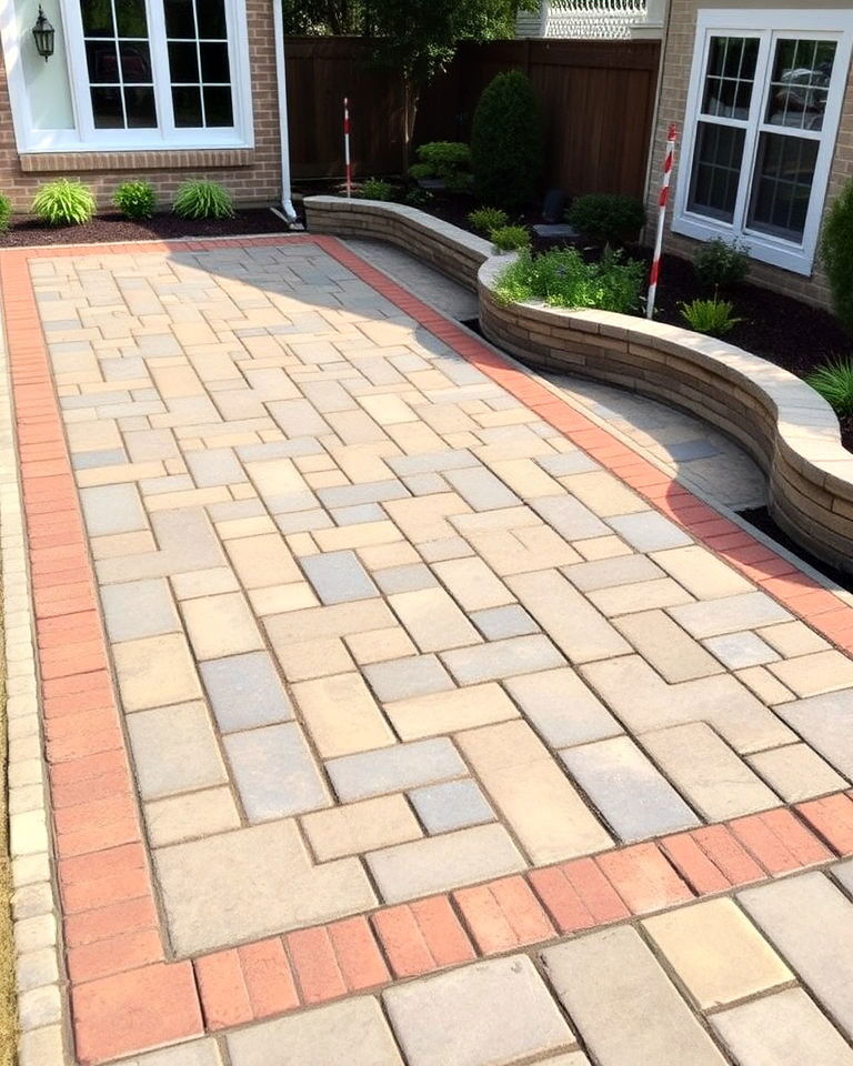 patterned borders for paver patio - 40 Paver Patio Ideas