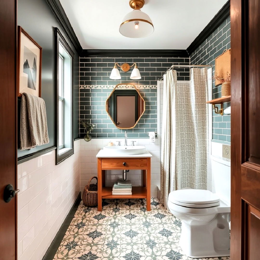patterned floor tiles for hallway bathroom - 20 Hallway Bathroom Ideas