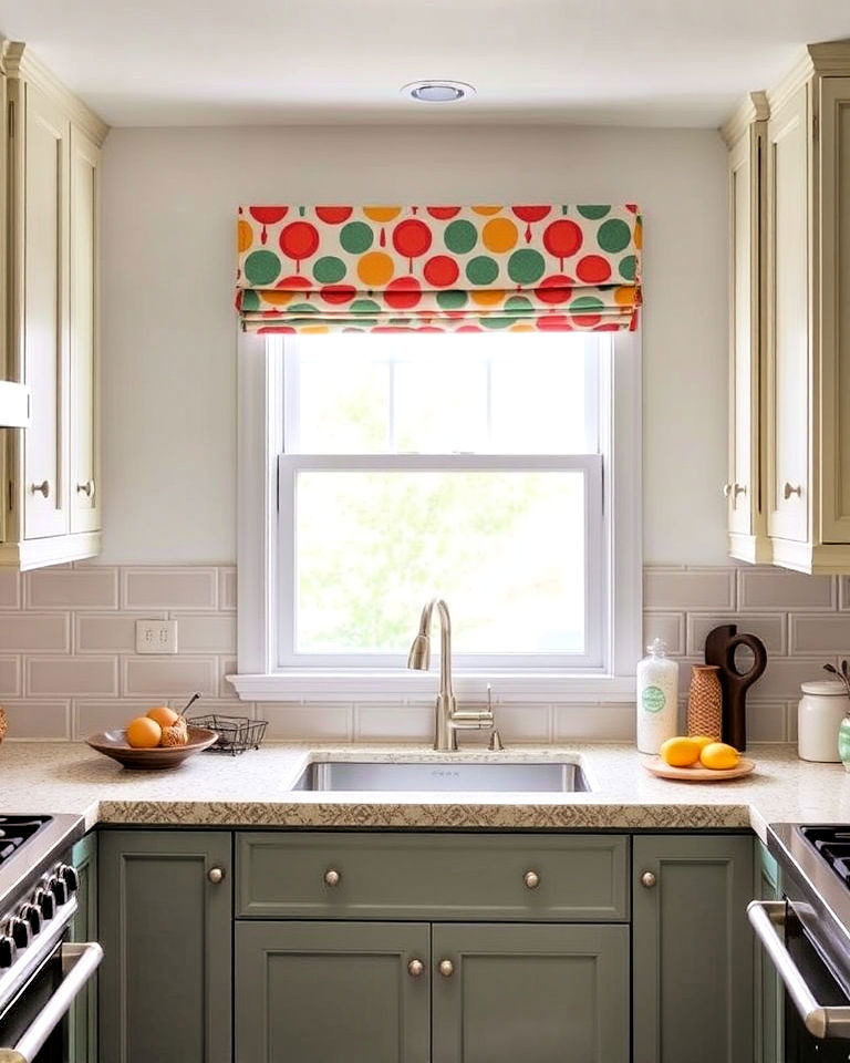 patterned window treatment ideas - 40 Mid-century Modern Kitchen Ideas