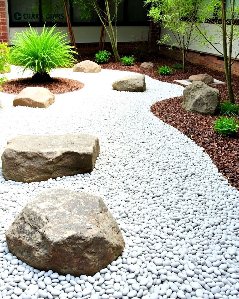 peaceful zen inspired dry creek bed - 30 Front Yard Dry Creek Bed Landscaping Ideas