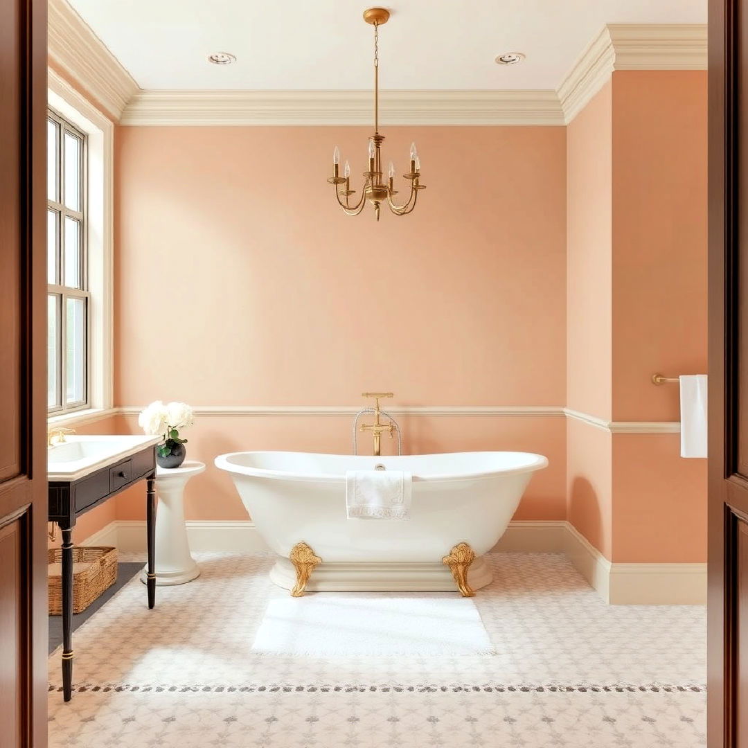 peach and ivory for bathroom - 40 Warm Color Palettes for Every Room in the House