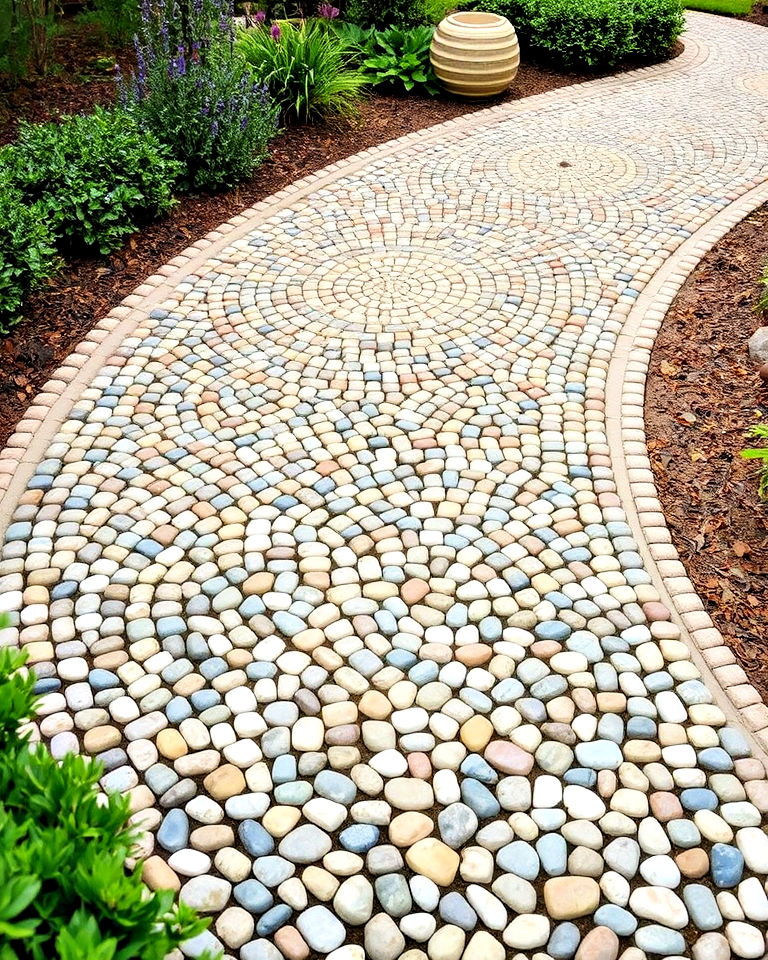 pebble mosaic design for greek inspired garden - 30 Greek Garden Ideas