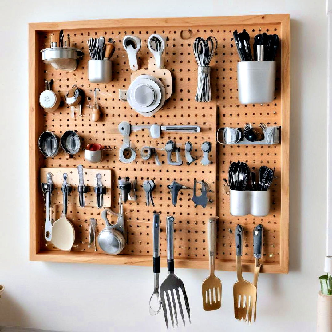 pegboard for small apartment storage - 30 Small Apartment Storage Ideas