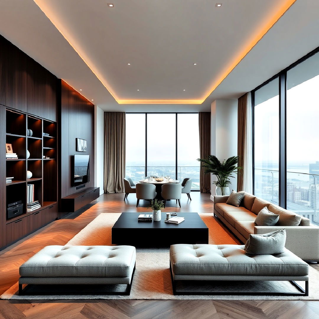penthouse with hidden storage for clean look - 25 Penthouse Design Ideas