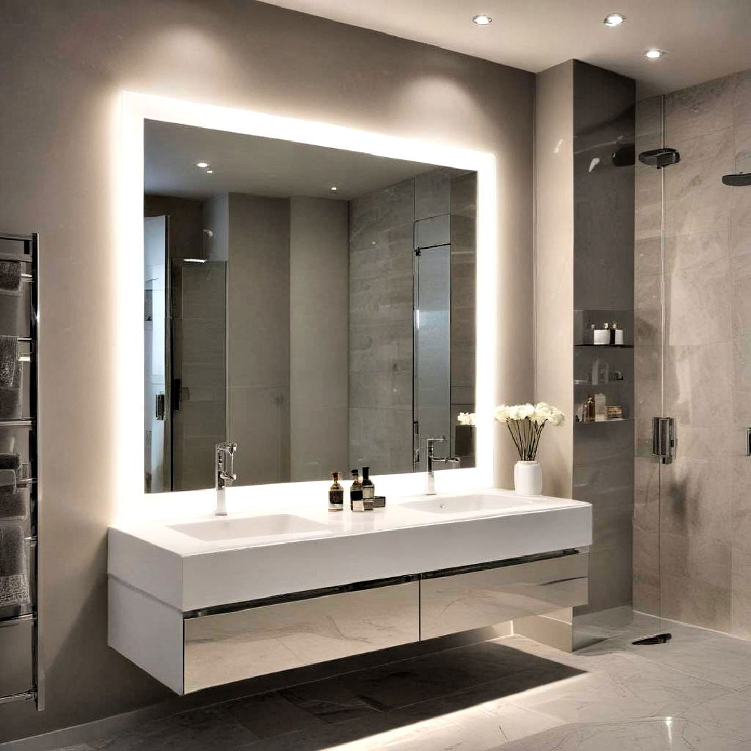 perfect backlit mirror - 40 Bathroom Design Ideas