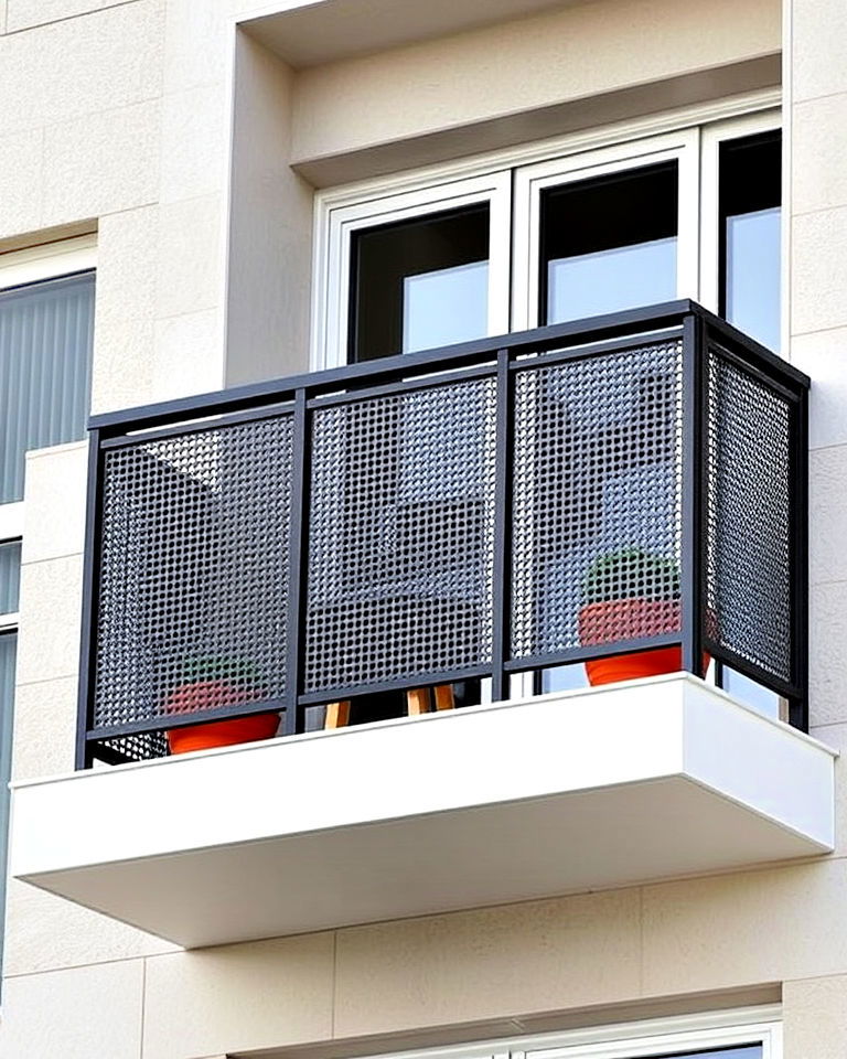 perforated metal panels for balcony railing - 25 Balcony Railing Design Ideas
