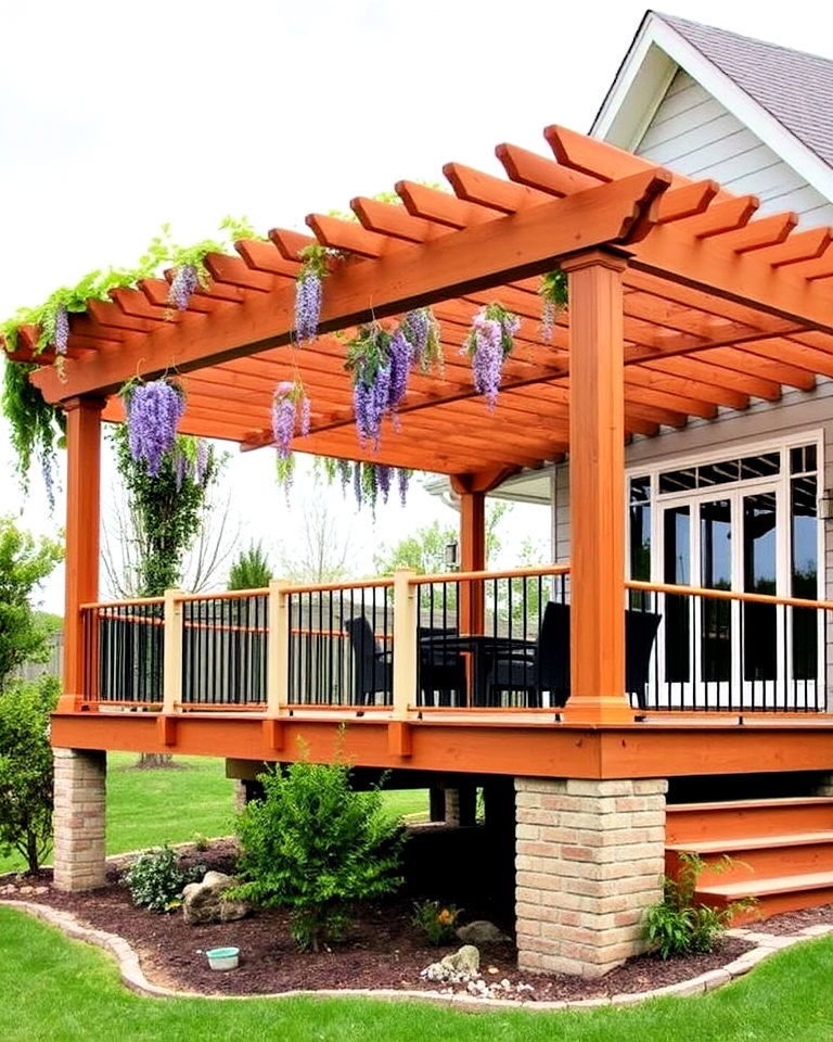 pergola covered deck deign - 25 Down Sloped Backyard Ideas