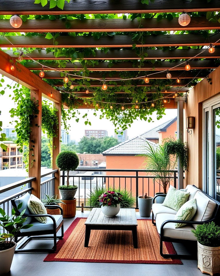 pergola covered loft balcony - 20 Loft Balcony Ideas