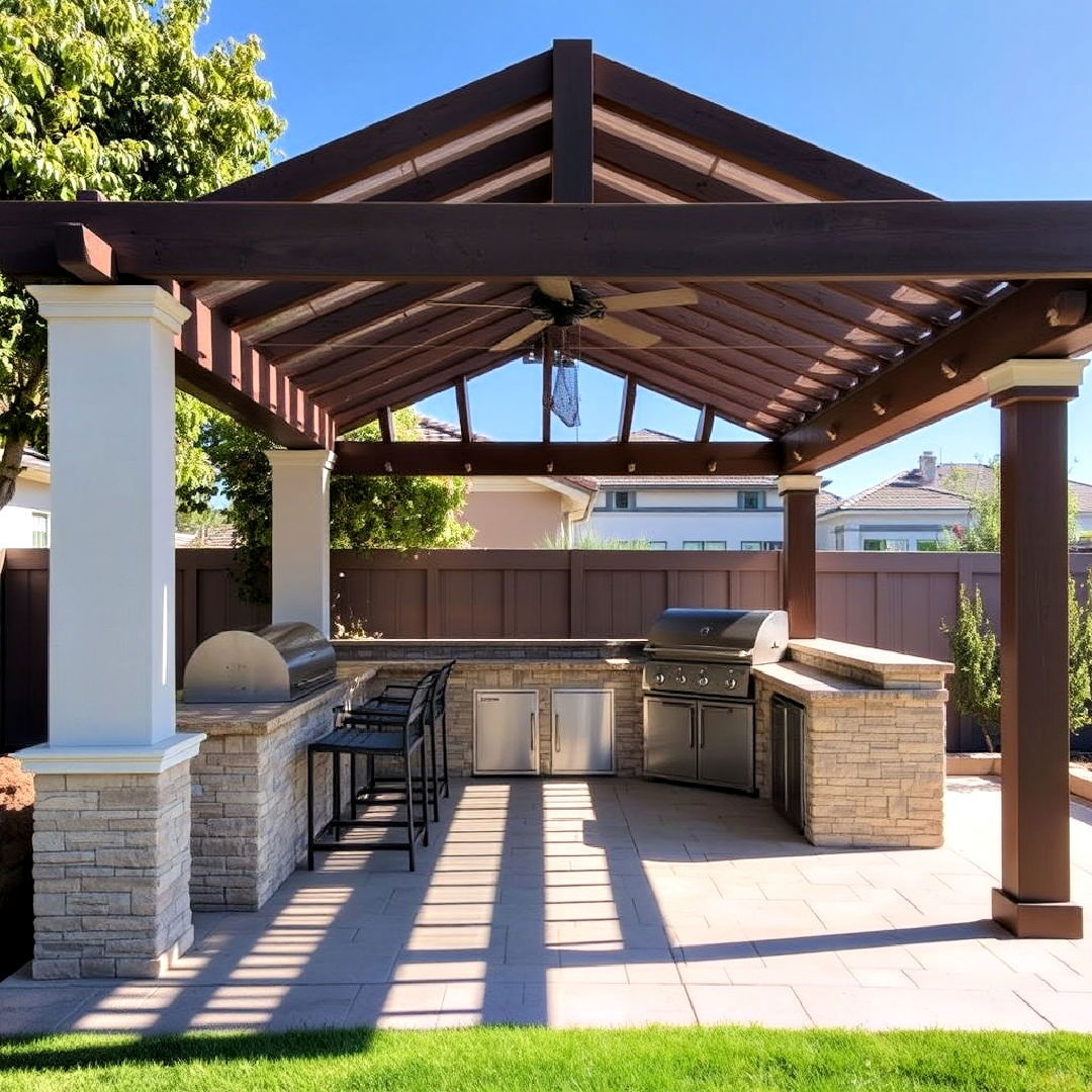 pergola covered outdoor kitchen - 20 Luxury Outdoor Kitchen Ideas