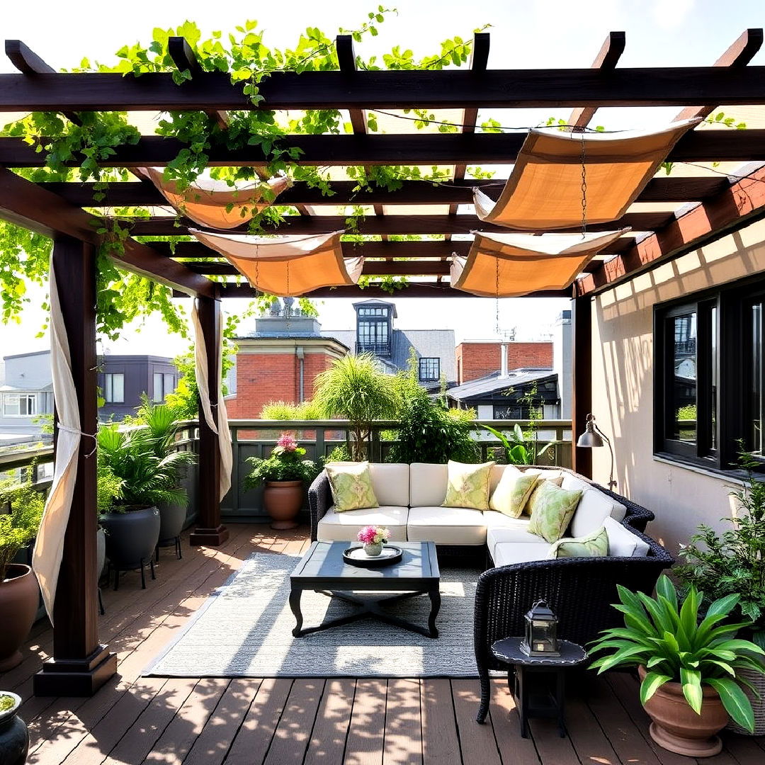 pergola covered rooftop deck - 40 Rooftop Deck Ideas