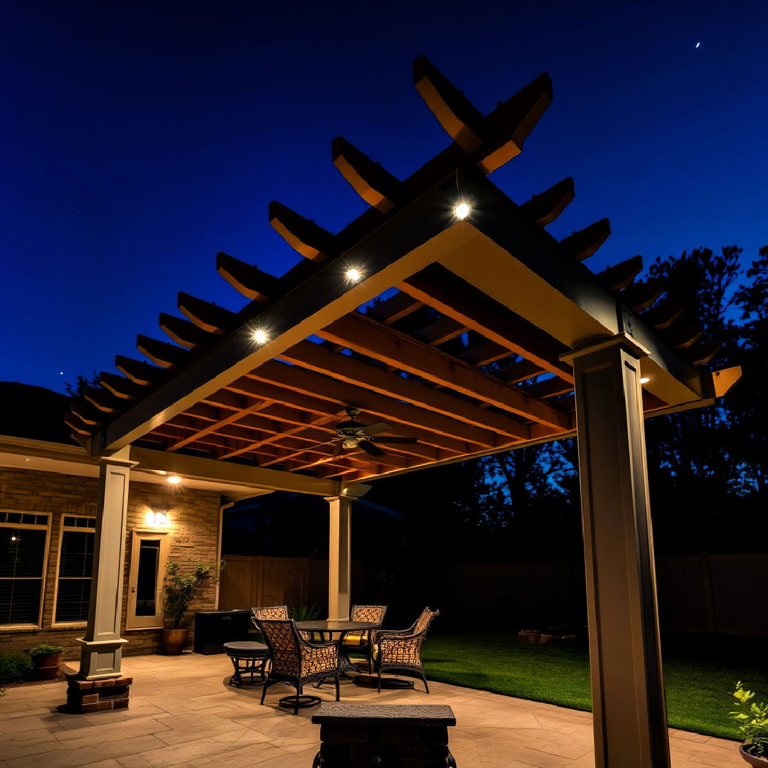 pergola with integrated lighting ideas - 40 Patio With a Pergola Ideas