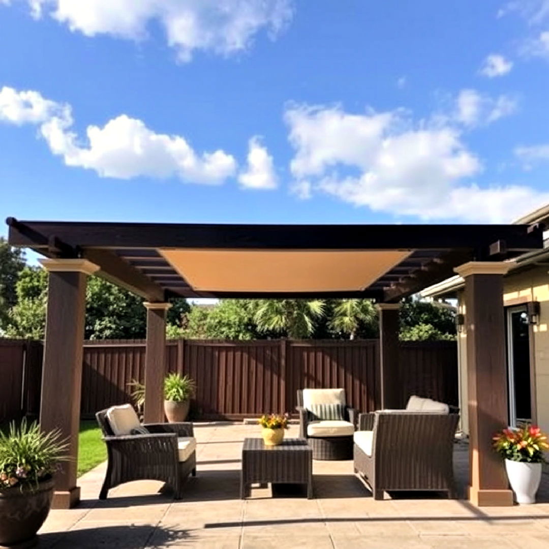 pergola with retractable roof for patio - 40 Patio With a Pergola Ideas