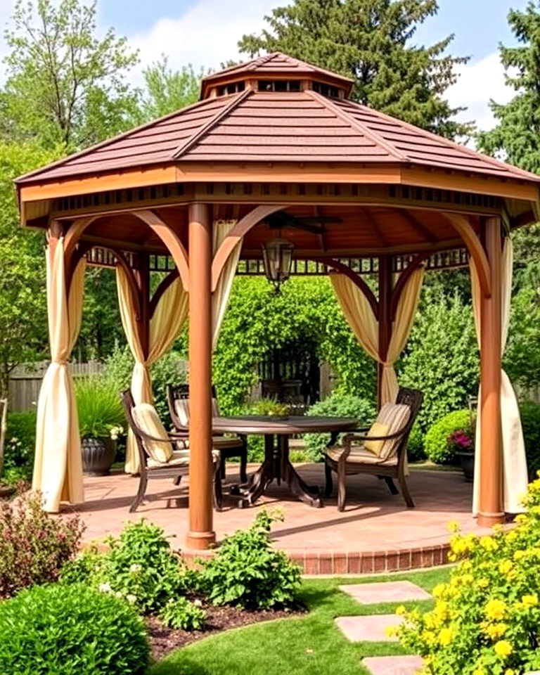 permanent gazebo for year round shade - 20 Garden Shade Ideas