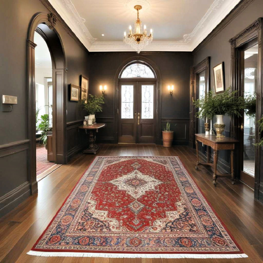 persian rug for victorian hallway - 20 Victorian Hallway Ideas