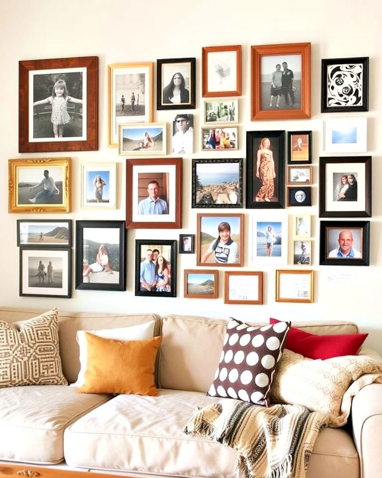 personal photos and memories for gallery wall - 25 Eclectic Gallery Wall Ideas