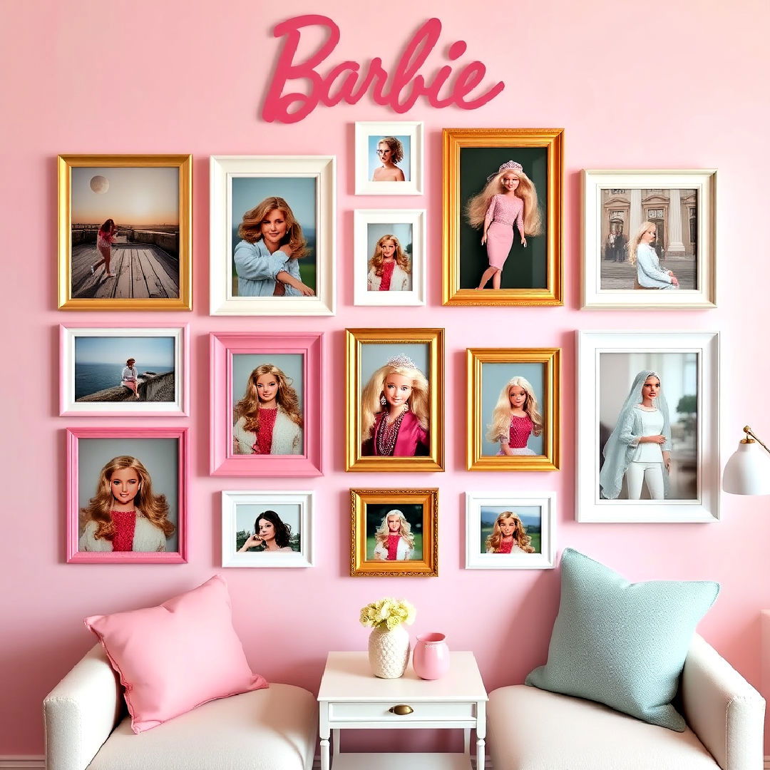 personalized barbie themed photo wall - 25 Barbie Room Ideas