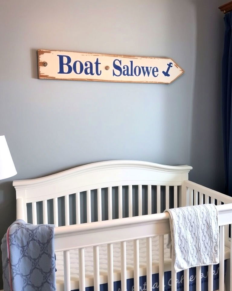 personalized boat name sign for nursery - 25 Nautical Nursery Ideas