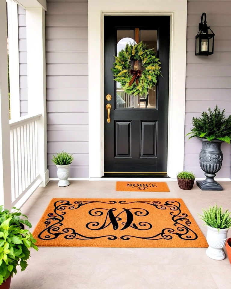personalized monogram mat for front door - 15 Front Door Mat Ideas