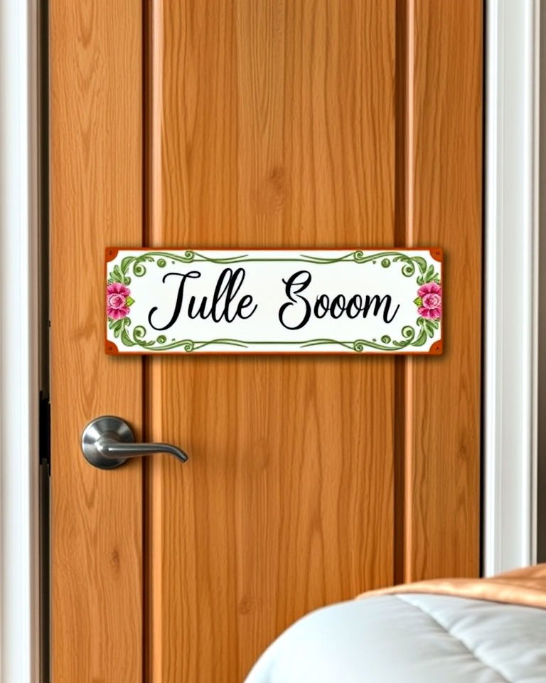 personalized name plaque for bedroom door - 25 Bedroom Door Decorating Ideas