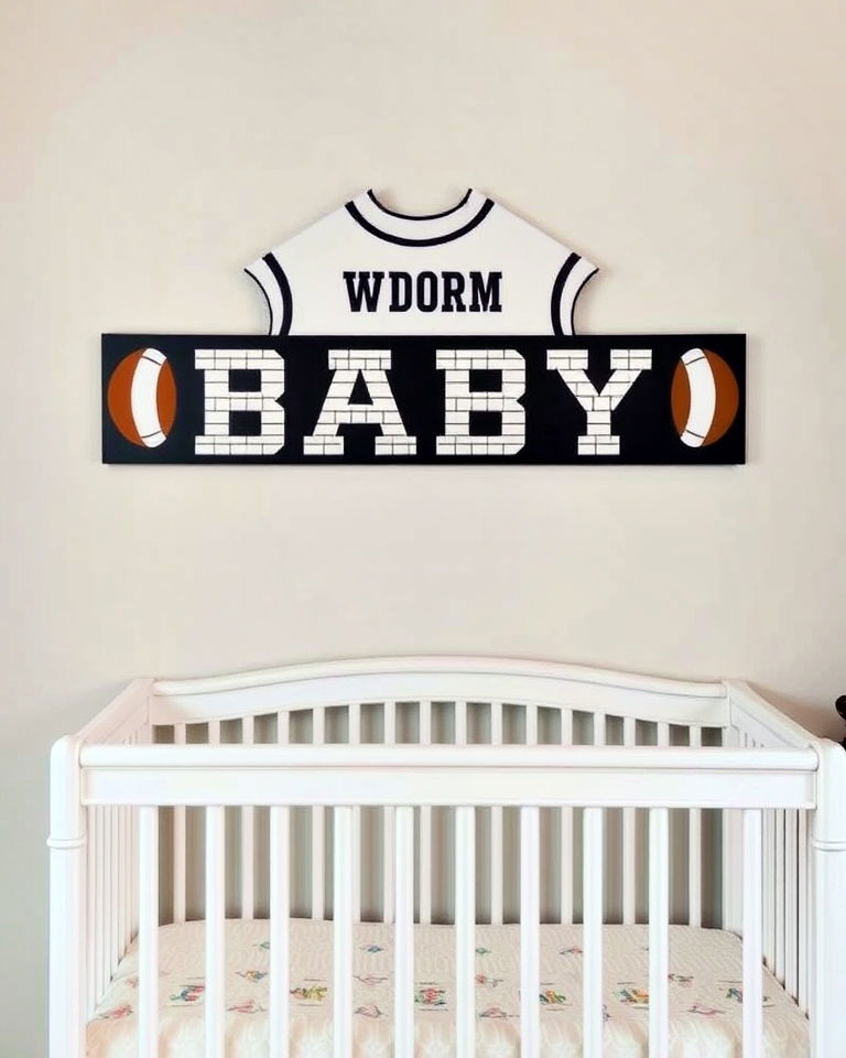 personalized sports name sign display - 20 Sports Nursery Ideas