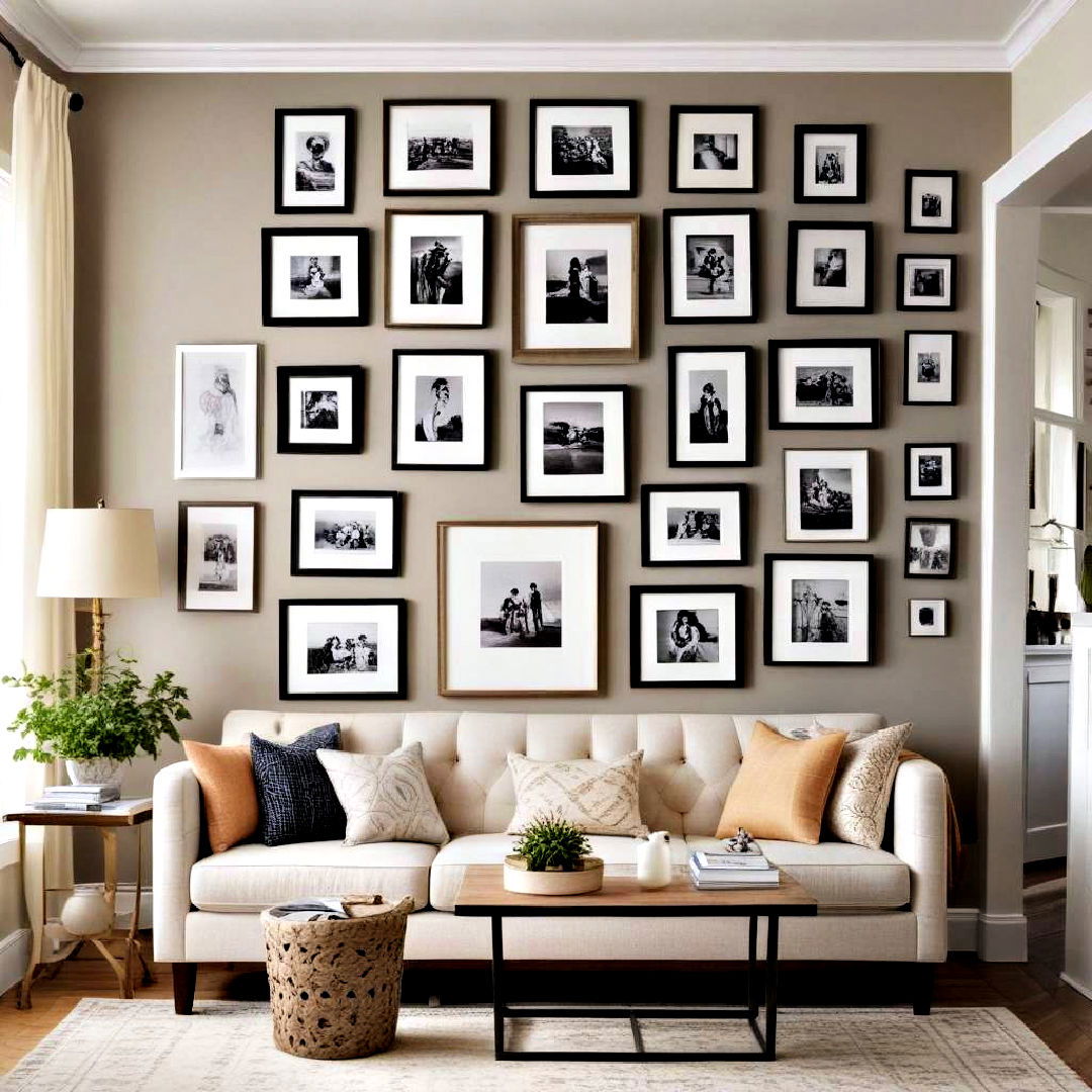personalized wall display - 40 Small Living Room Ideas