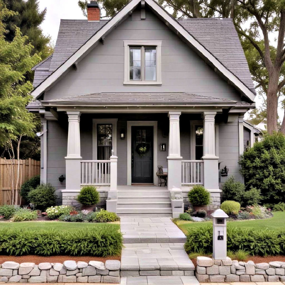 pewter gray exterior paint house - 40 Gray Exterior House Paint Ideas