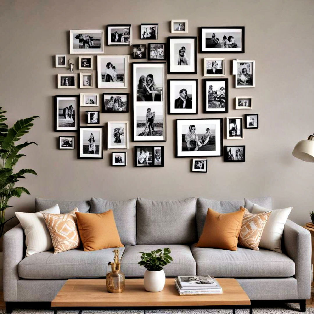 photo wall for living room - 40 living room decor ideas