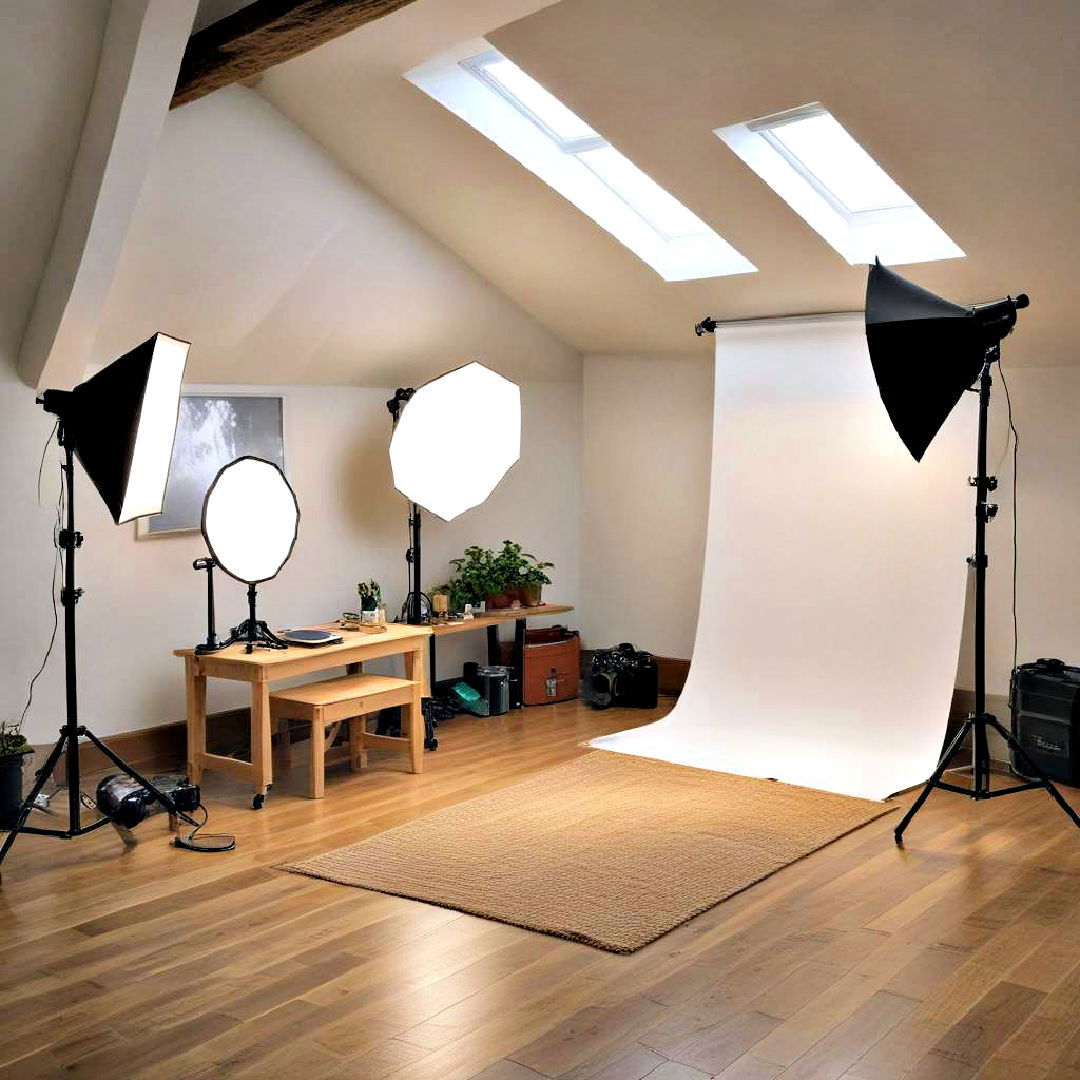 photography studio for low ceiling small attic room - 30 Low Ceiling Small Attic Room Ideas