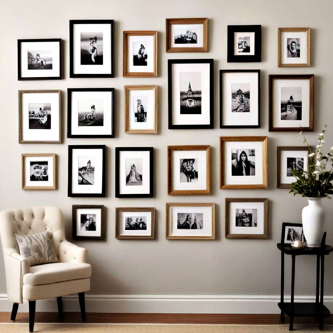 picture frames to display memories - 40 Home Decor Ideas