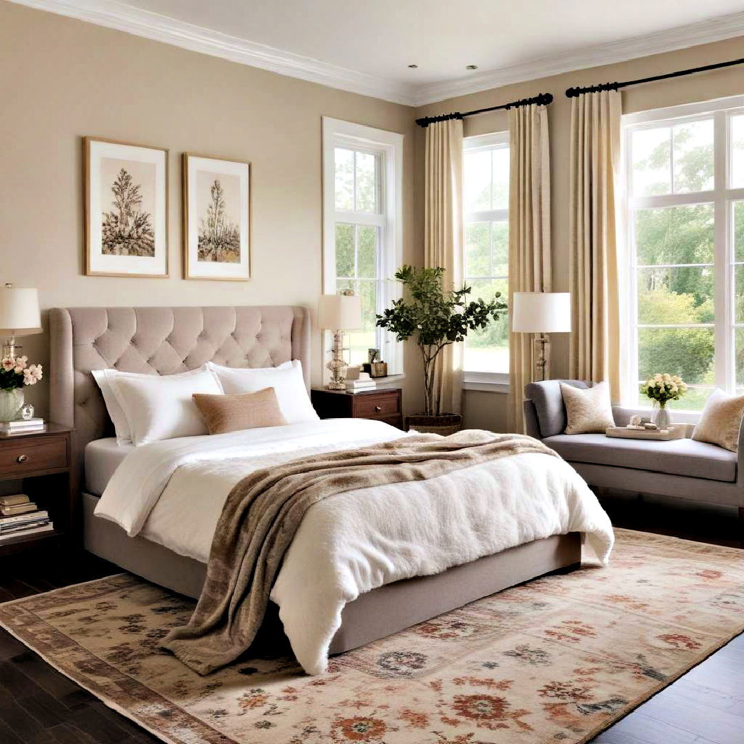 place cozy area rug - 40 Cozy Bedroom Ideas