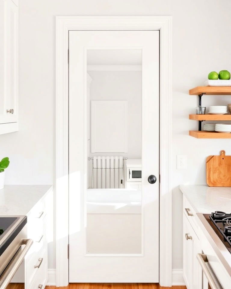 place mirror on the pantry door - 20 Mirror in Kitchen Ideas