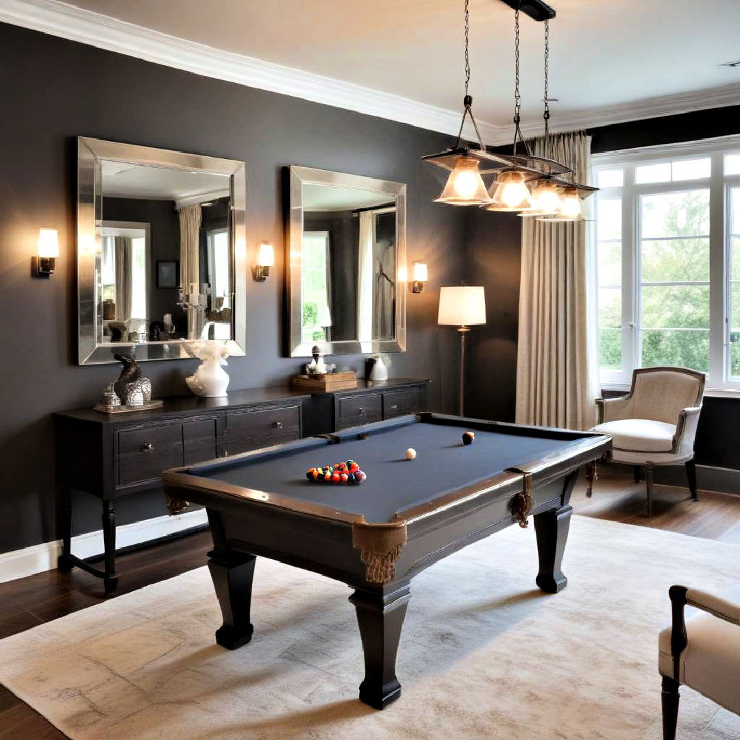 place mirrors in game room - 25 Small Game Room Ideas