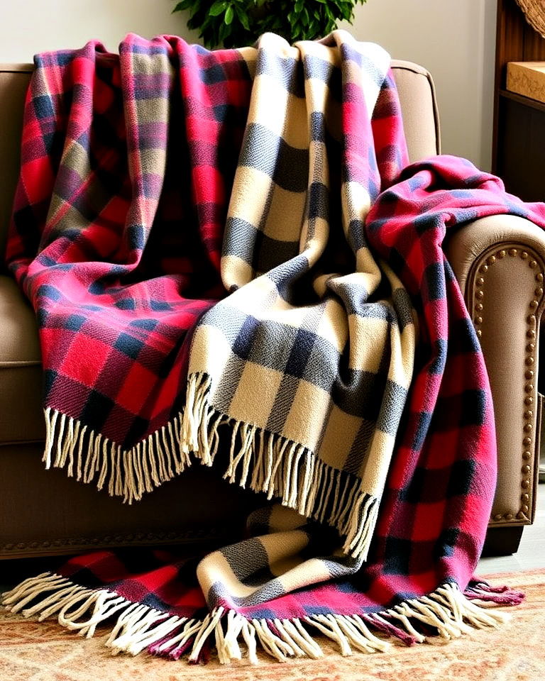 plaid blankets and throws - 25 Hunting Room Ideas