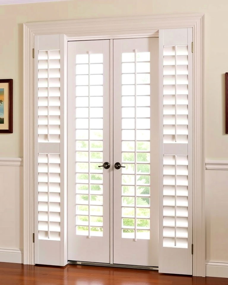 plantation shutters window treatments for french doors - 20 Window Treatments for French Doors
