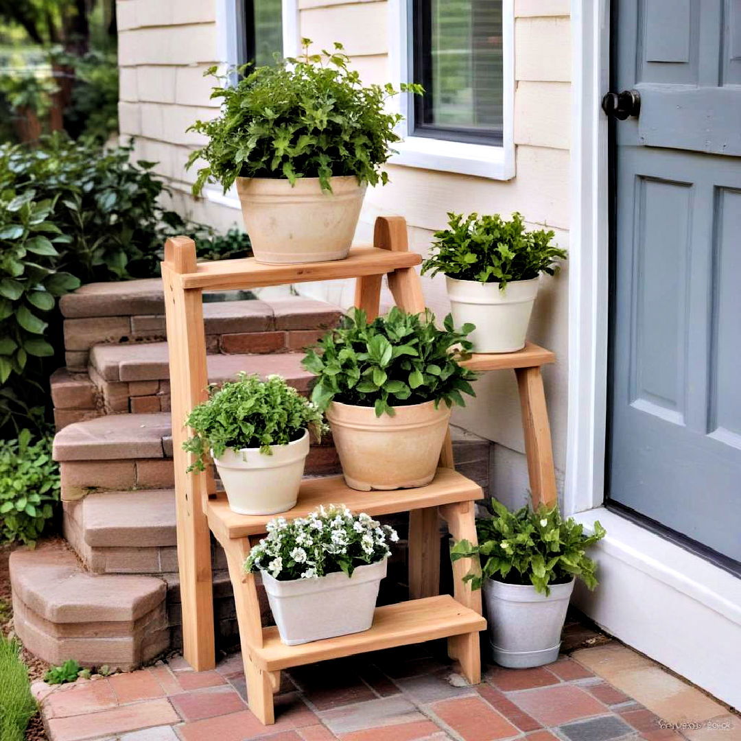 planter steps for small front porch - 40 Small Front Porch Ideas