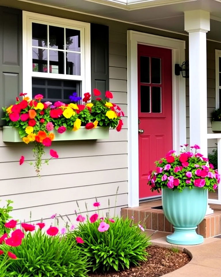 planters and flower boxes for for ranch home - 40 Curb Appeal Inspiration for Ranch Homes