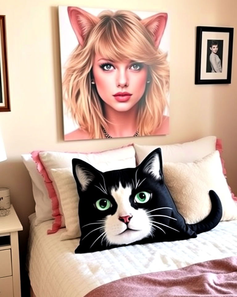 playful cat themed decor - 20 Taylor Swift Themed Bedroom Decor Ideas