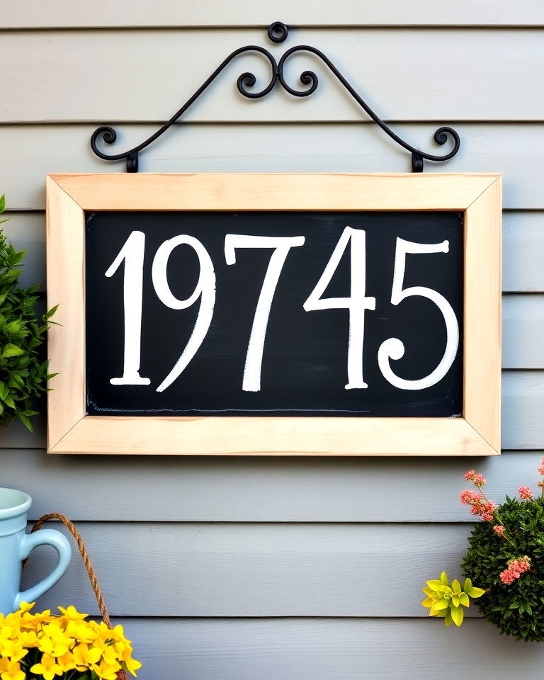 playful chalkboard house numbers - 40 House Number Ideas