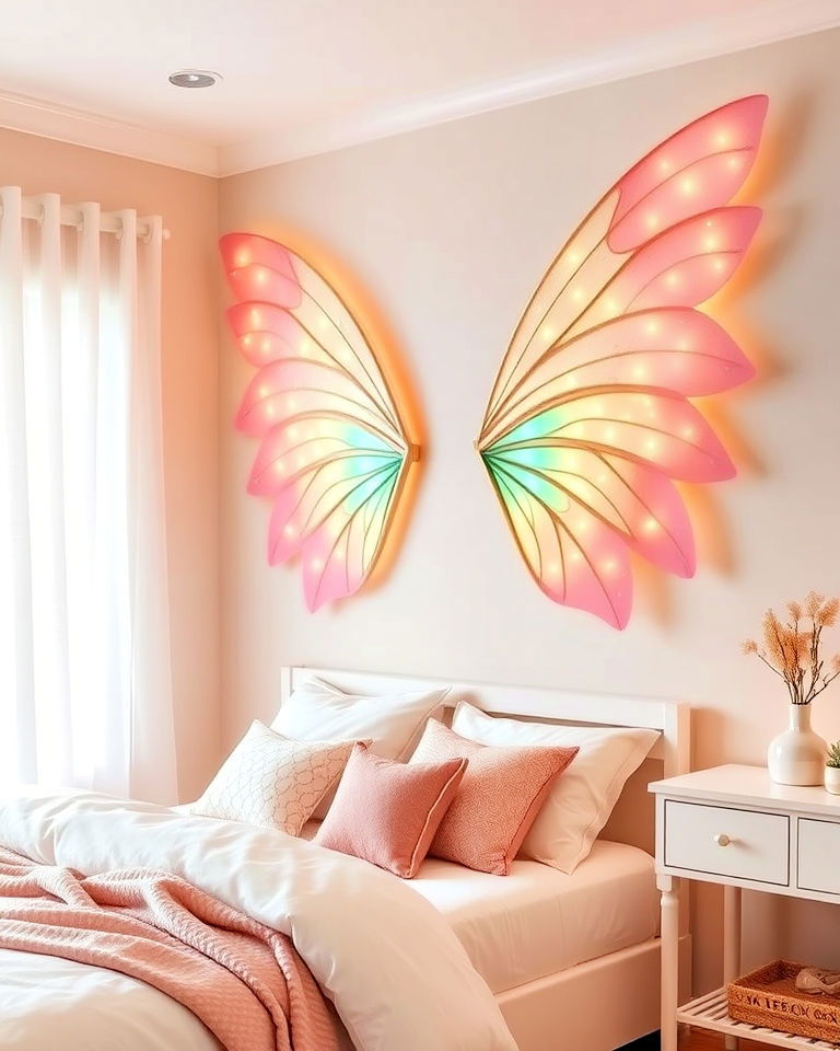 playful fairy wings wall art - 25 Princess Room Ideas