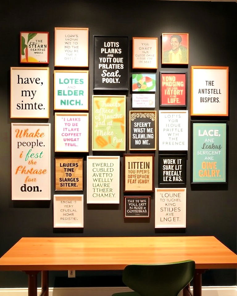 playful inspirational quotes and typography - 25 Eclectic Gallery Wall Ideas