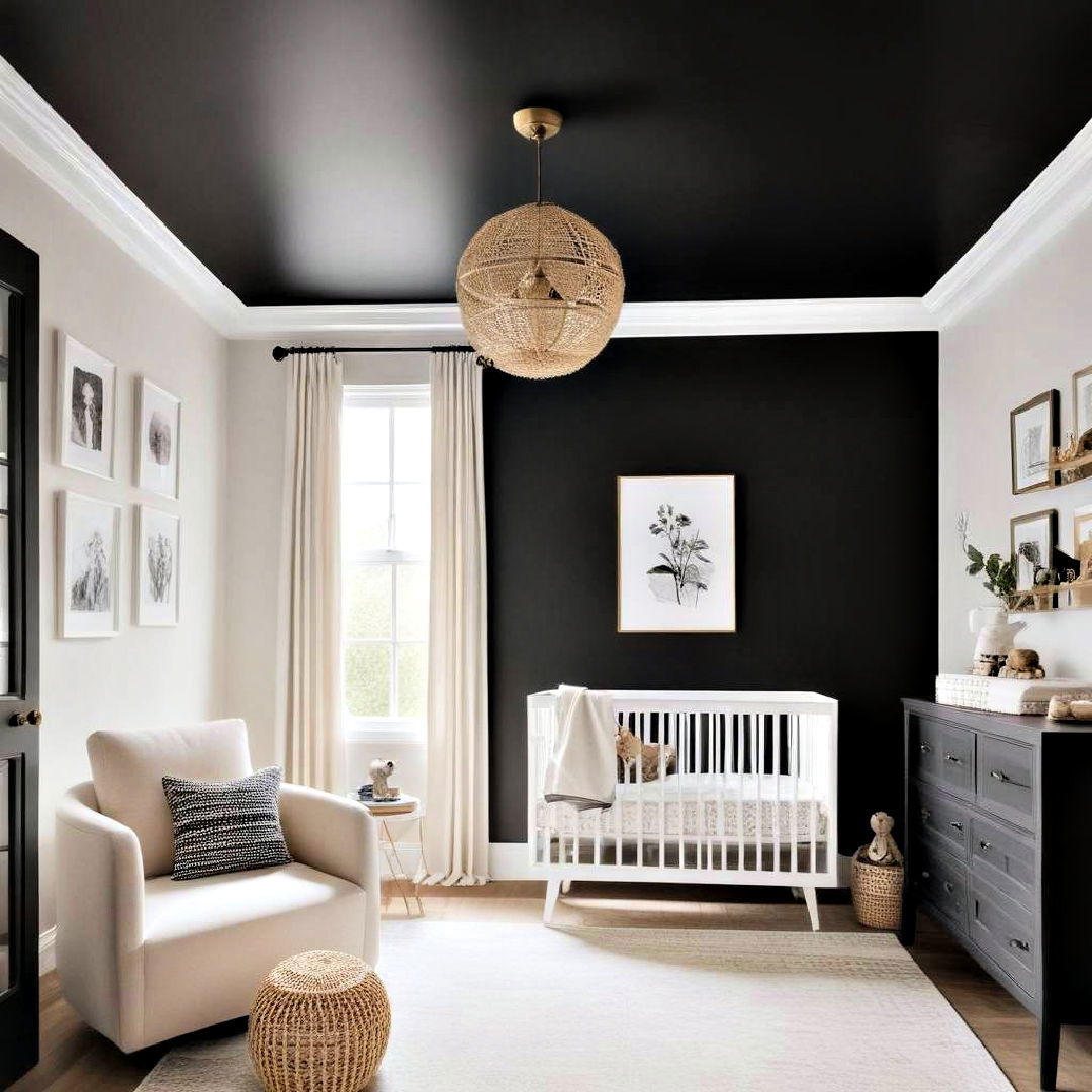 playful modern nursery - 25 Black Ceiling Design Ideas