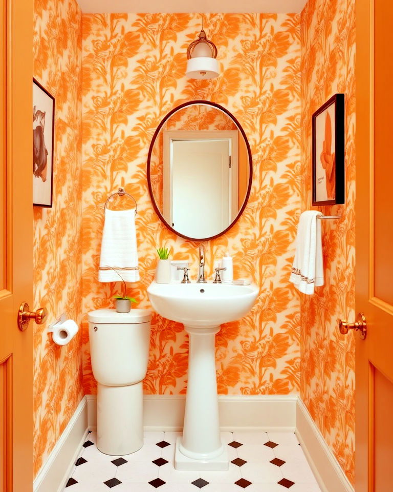 playful orange wallpaper - 30 Orange Room Ideas