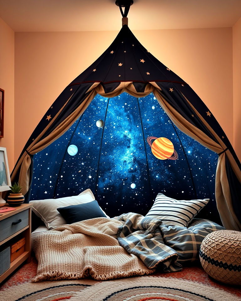 playful planetarium dome tent for kids - 20 Galaxy Space-themed Bedroom Ideas