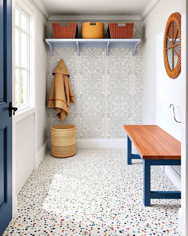 playful terrazzo tile flooring - 15 Mudroom Tile Floor Ideas