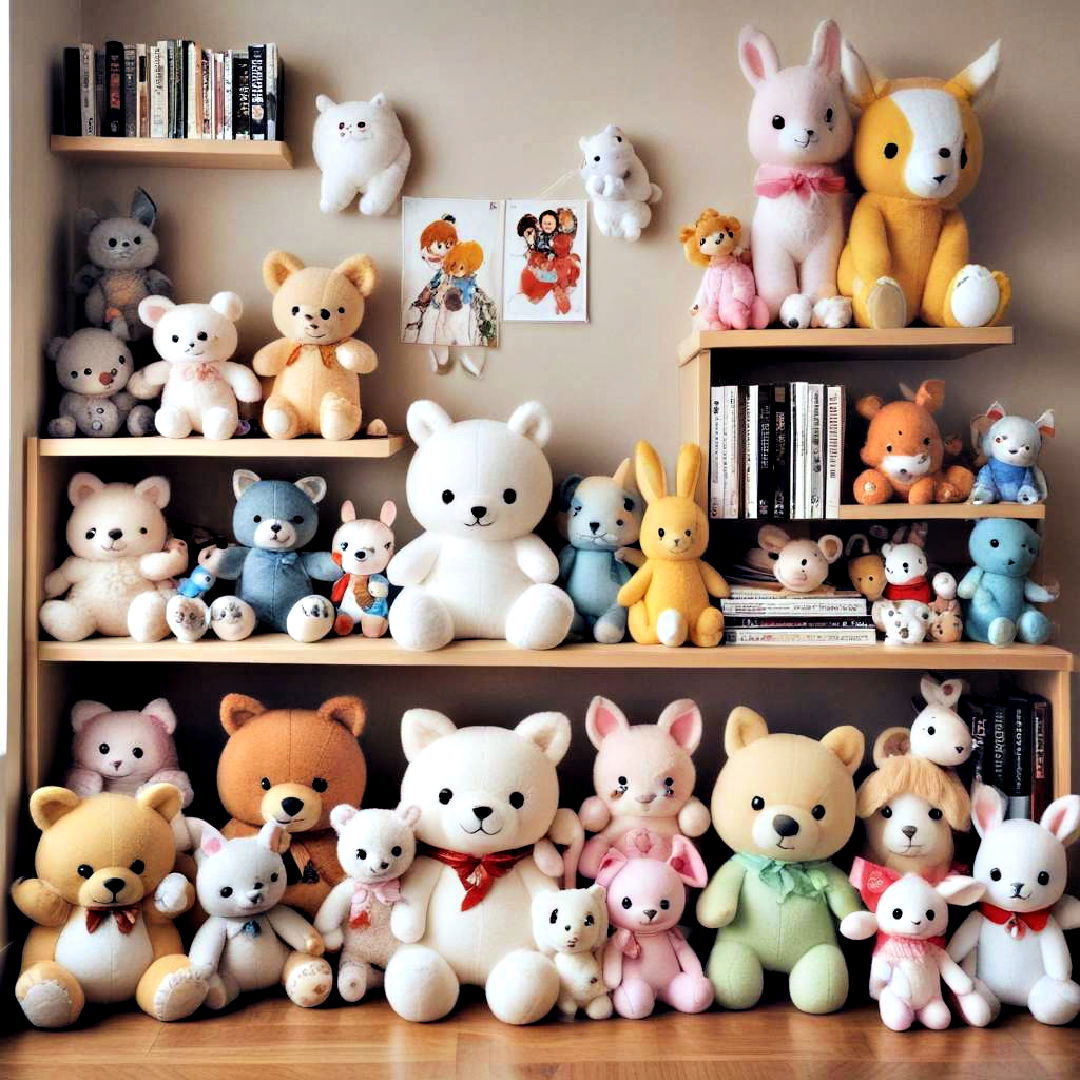 plushies and stuffed toys for anime room - 40 Anime Room Ideas
