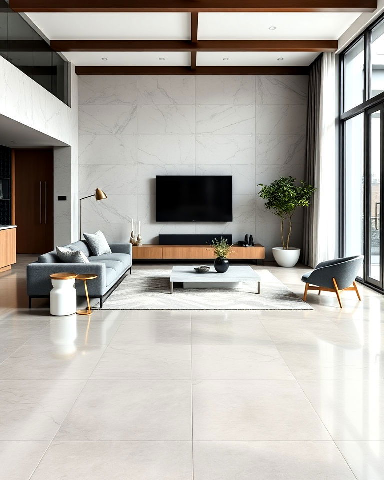 polished concrete floor living room - 20 Concrete Floor Living Room Ideas