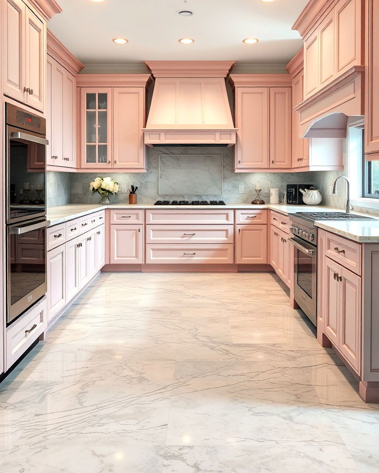 polished grey marble kitchen flooring - 20 Kitchens With Grey Floors